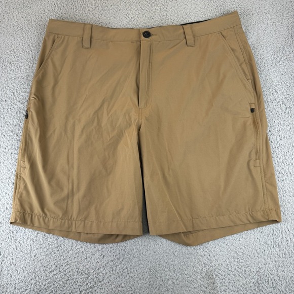 Orvis‎ Tech Shorts Mens 40 Khaki Stretch Performance Outdoor Quick Dry Pockets - Picture 1 of 10